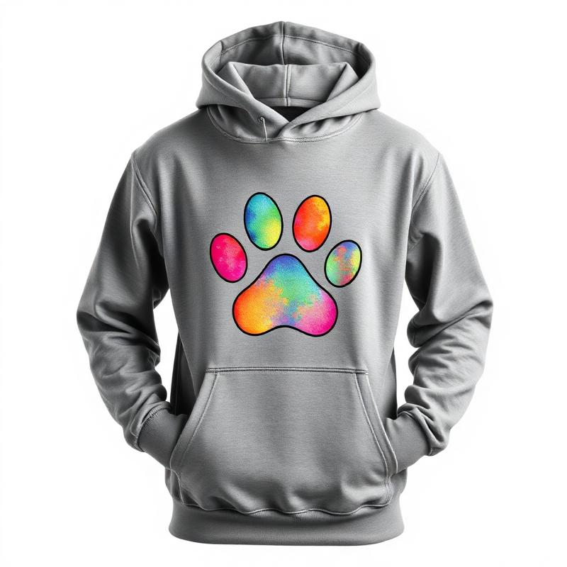 Colorful Paw Print Hoodie